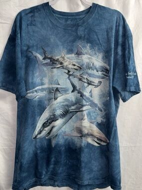 The Mountain Blue Tie-Dye shark Graphic Tee 2011